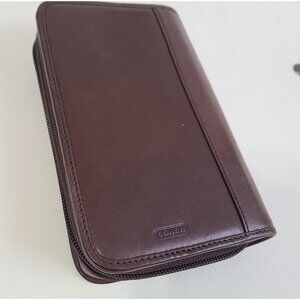 NWOT Coach Vintage Agenda Wallet Zip Around Brown Leather